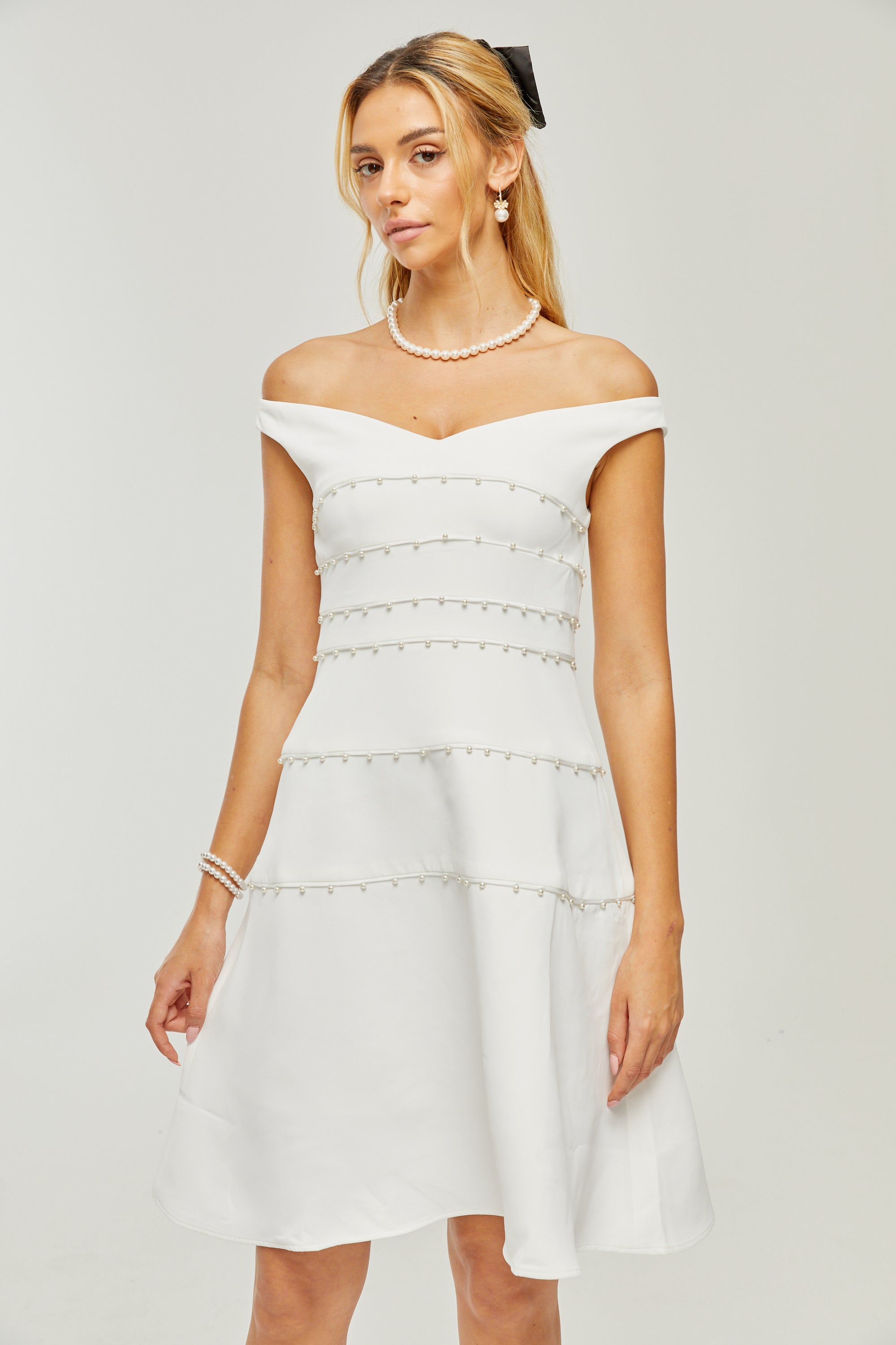 Priscille inci mini elbise