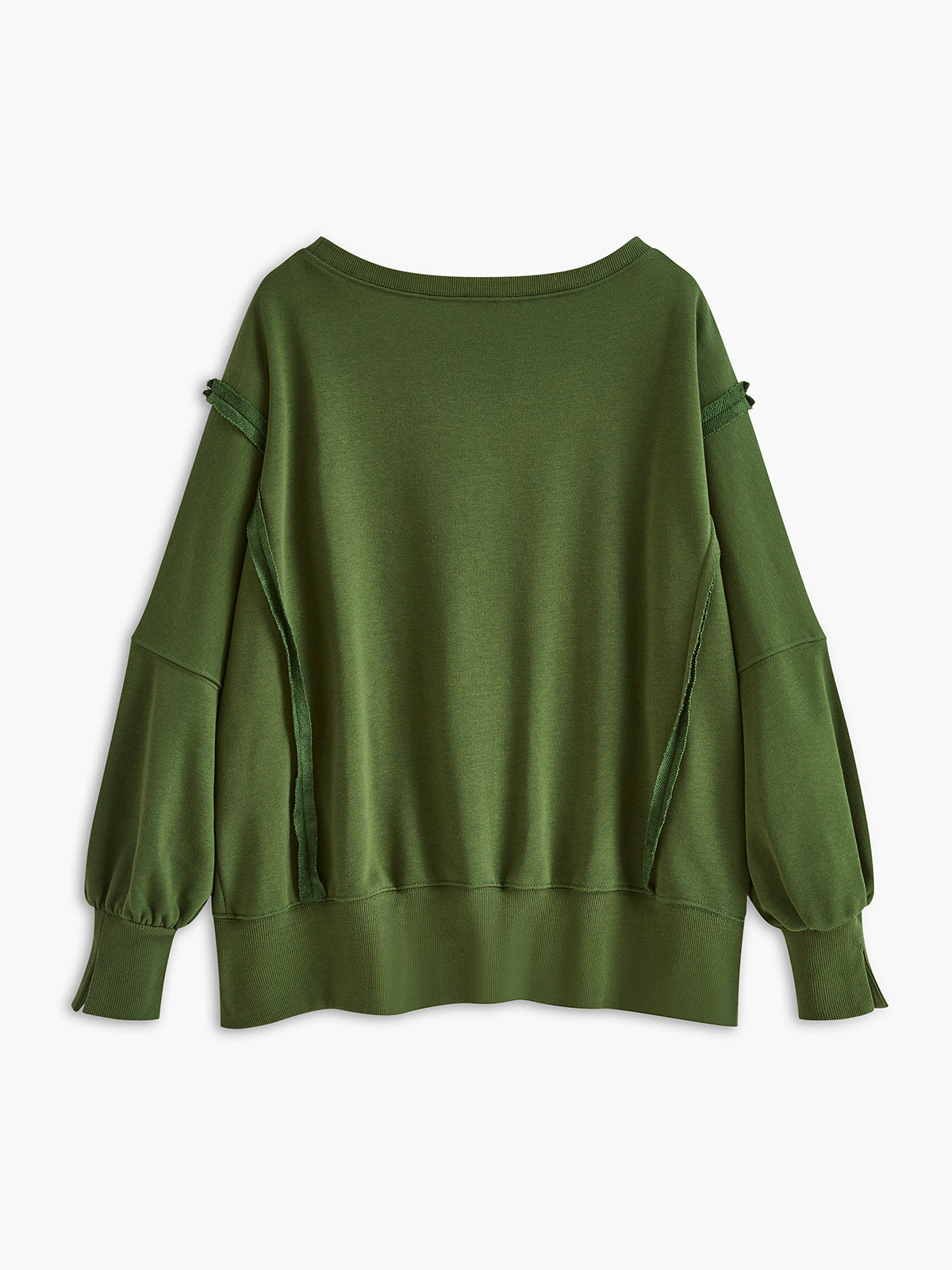 Düz Pamuklu Bölünmüş Sweatshirt