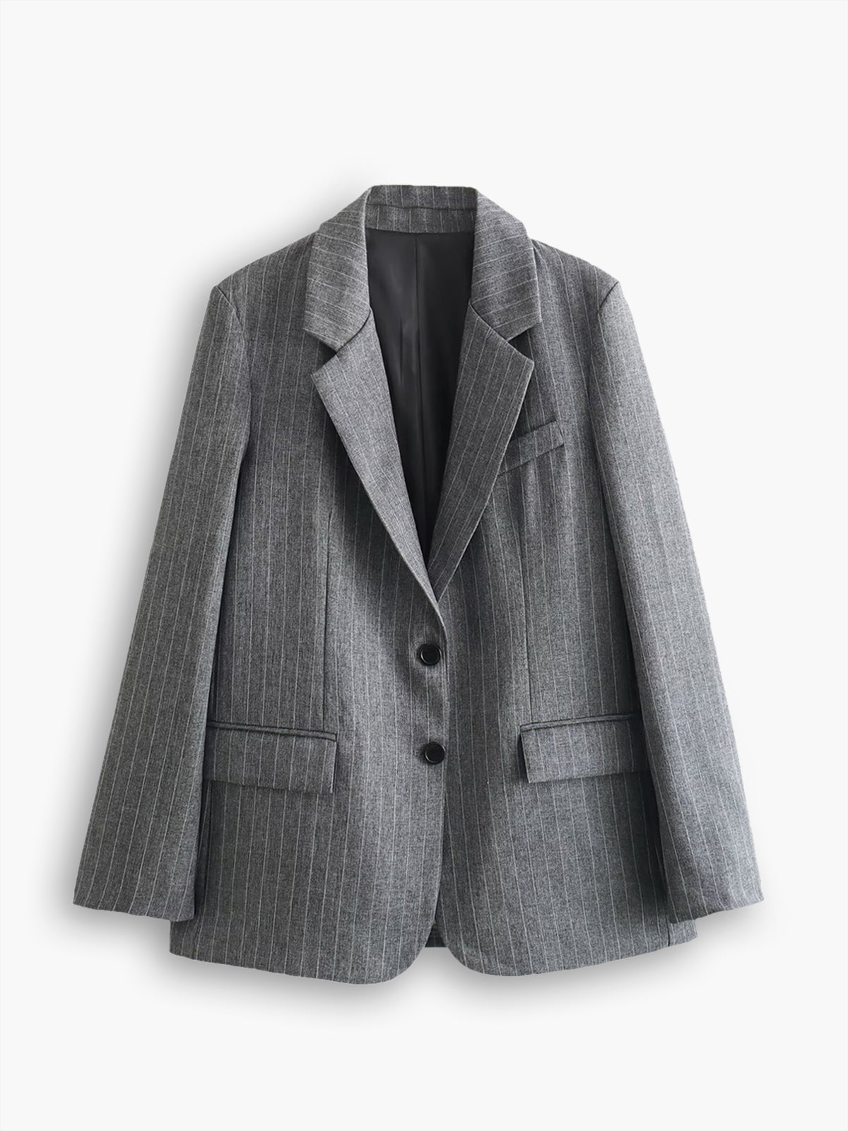İnce çizgili yaka blazer