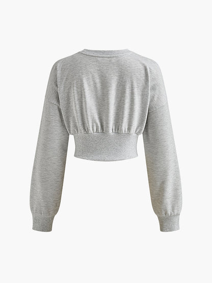 Pamuklu Pileli Sweatshirt
