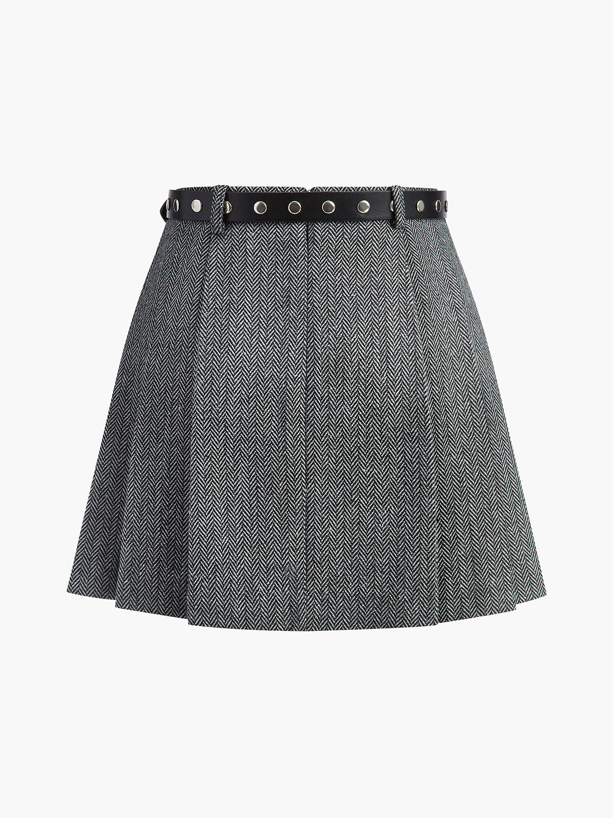 Chevron Kemerli Tweed Etek