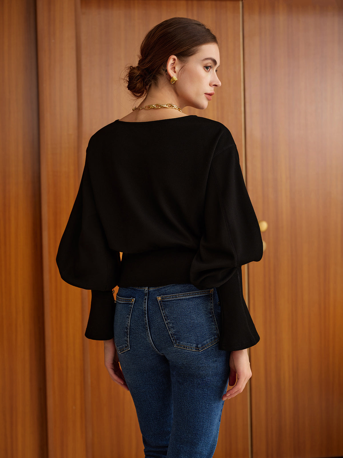 Çan Kollu Sıkıştırılmış Sweat